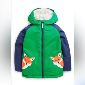 Mini Boden Green and Blue Fox Jacket